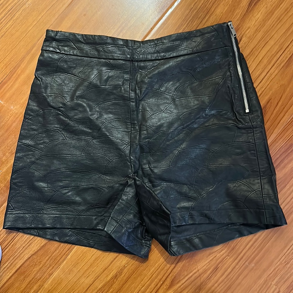 Zara leather shorts